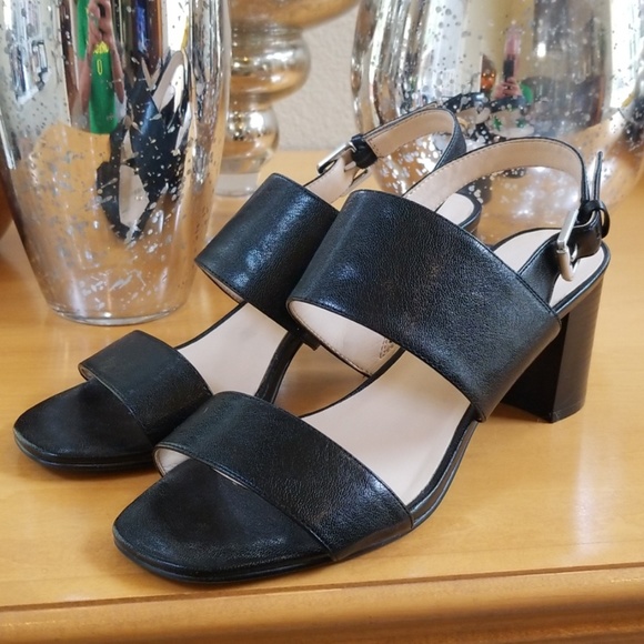 Nine West Shoes - Nine West Black block heel sandals size 7m
